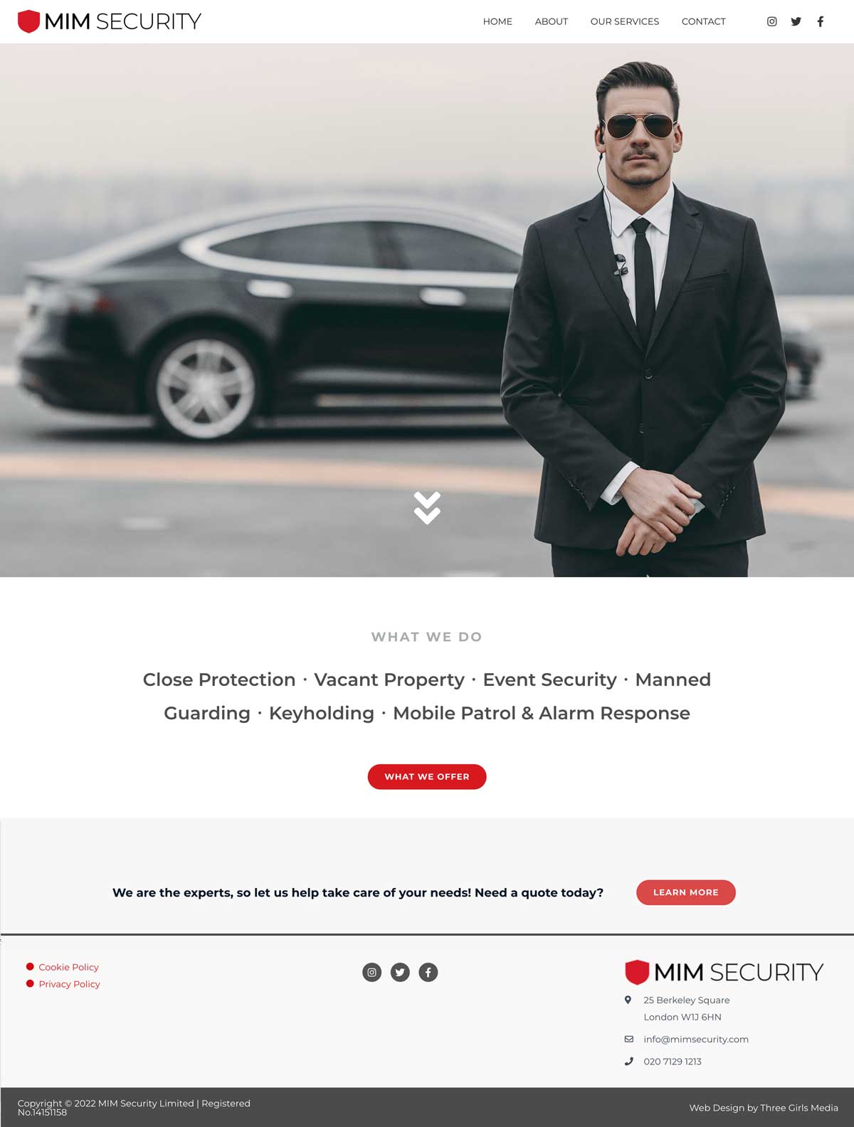 Brochure Website Design for MIM Security