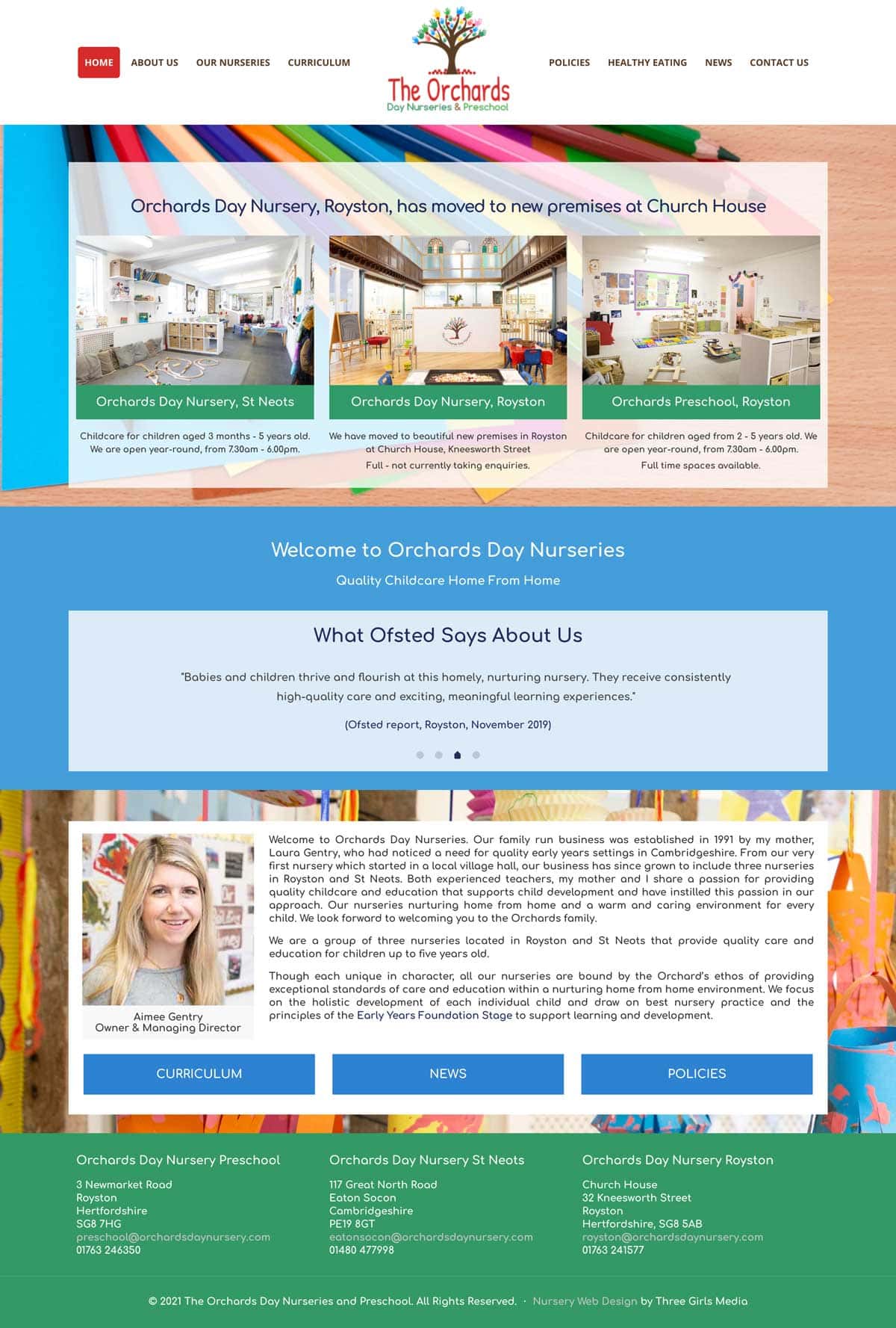 Web Design for The Orchard Day Nursery
