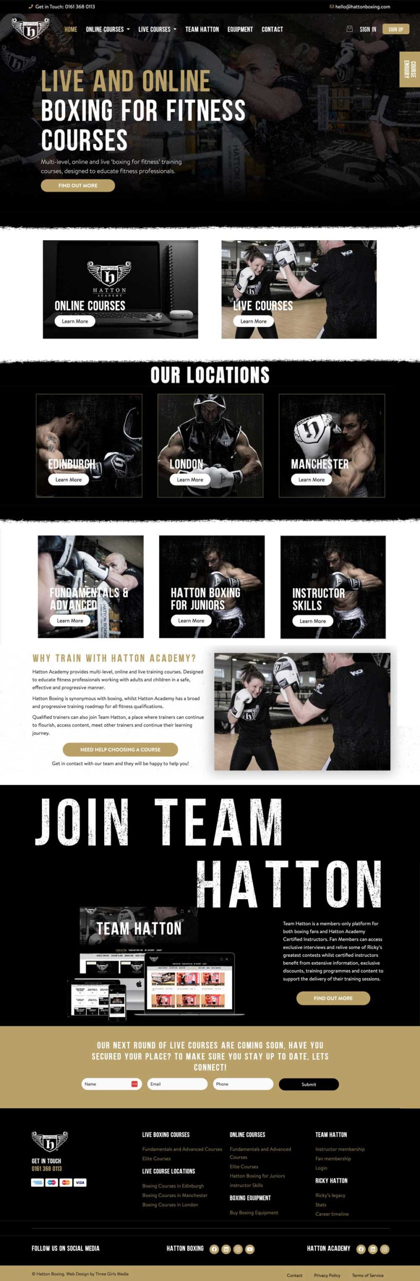 Online Learning Website for Hatton Boxing