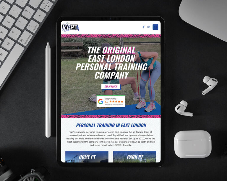 Personal Trainer Web Design For KBPersonal Training Ipad 1500x1200